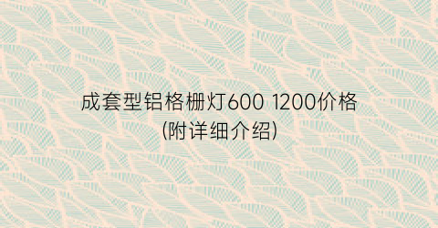 成套型铝格栅灯600 1200价格(附详细介绍)
